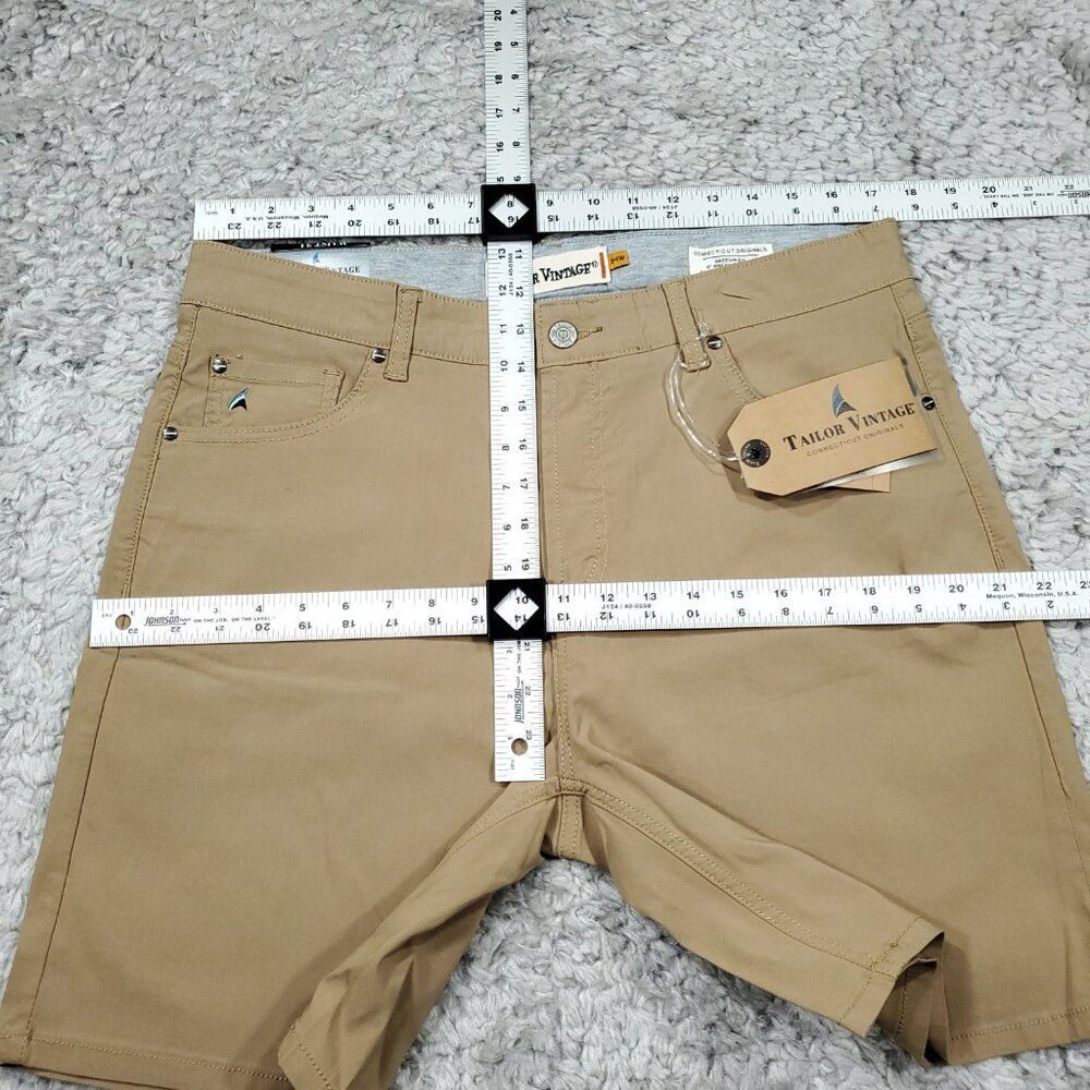 Tailor Vintage Greenwich Slim Fit Performance Tech Shorts Men's Size 34 Khaki - Picture 6 of 7